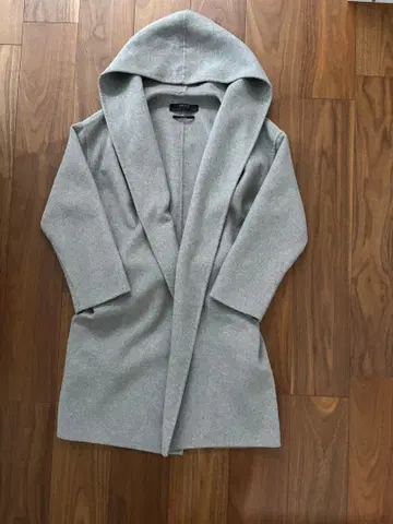 ZARA BASIC 후드 부착 그레이 코트