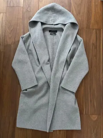 ZARA BASIC 후드 부착 그레이 코트