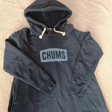 [새상품급] CHUMS 후드 부착 롱 원피스 네이비 후드티 M 속기모