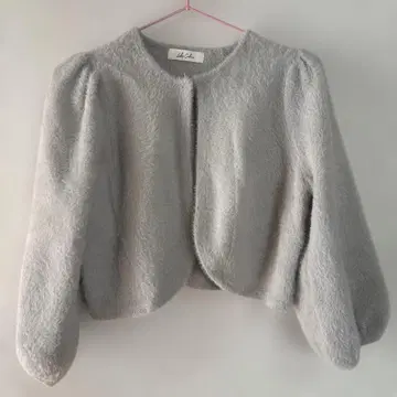 고급 볼레로 Lily Calin 라메 믹스 그레이 볼레로 퍼프 소매