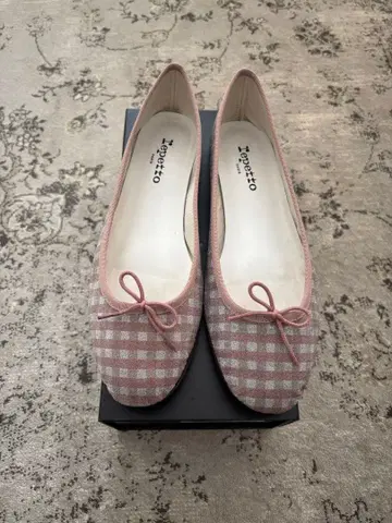 Repetto 글리터 체크 무늬 발레 슈즈 41
