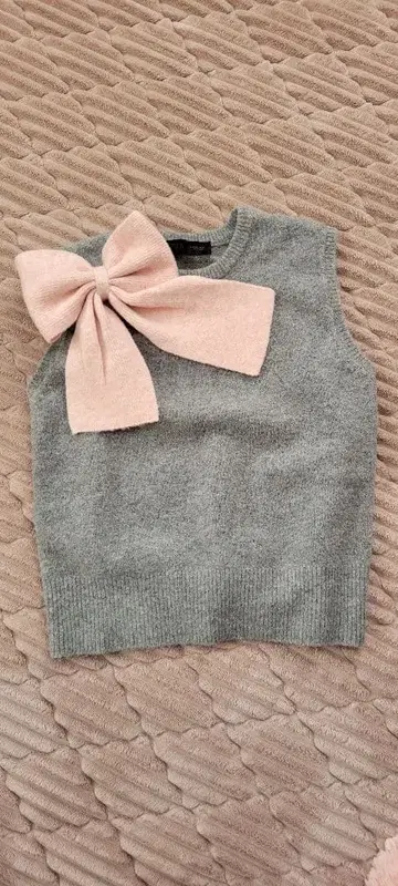 ZARA 그레이 리본 포함 니트