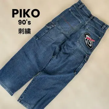 PIKO 피코 팬츠 데님 카고 팬츠 와이드 90's 자수