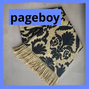 여성용 pageboy 블랙과 베이지 꽃무늬 스톨