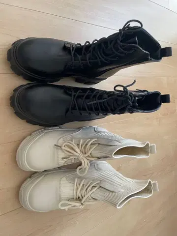 GRL 통굽 레이스업 부츠 24cm 2점 묶음 판매