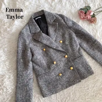 엠마 테일러 자켓 그레이 골드 버튼