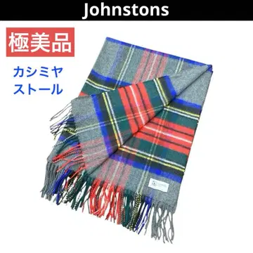 [컨디션 최상] 존스턴스 대형 타탄 체크 캐시미어 스톨