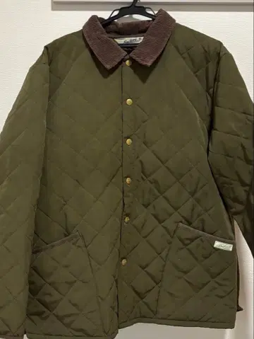 옷깃 퀼팅 아우터 카키