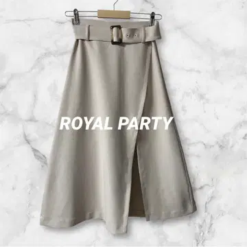 T65*로얄 파티 벨트 포함 슬릿 스커트 스트레치 롱