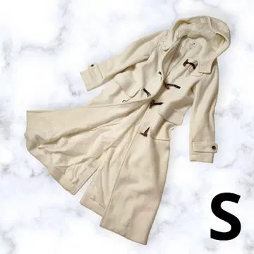 새상품급 earth 아우터 더플 롱 코트 아이보리 화이트 S