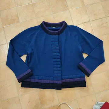 HIROKO BIS 파란색 크루넥 가디건