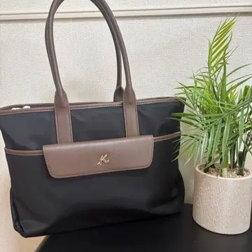 미사용품급 Kitamura 키타무라 토트백 숄더 로고 네이비