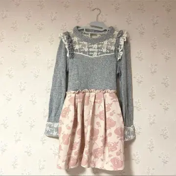 리즈리사 레이스 프릴 도킹 원피스