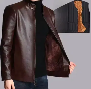 [새상품] 보아 안감 가죽 자켓 브라운 방한