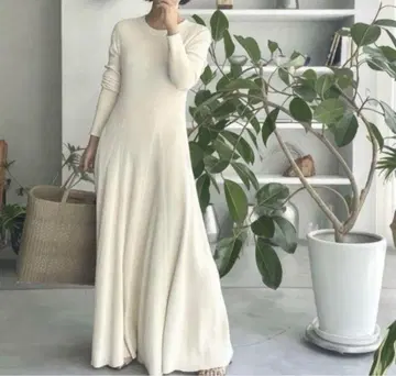 개럴개런트 써멀 플레어 원피스 긴팔 롱 코튼 [ 0 사이즈 ]