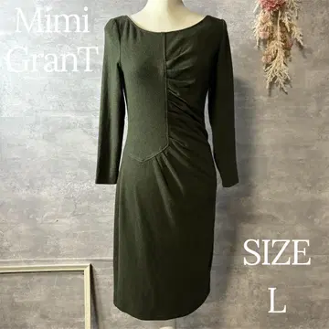 미미그랑트 켈리 원피스 Y 무스 소재 올리브 그린 빅 사이즈 L