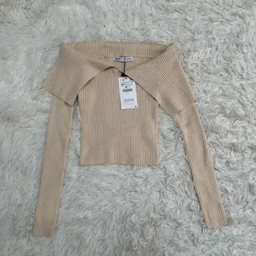 미사용 새상품 ZARA 자라 빅 칼라 세일러 니트 상의 베이지