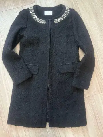 M-premier BLACK 비쥬 노카라 롱 코트 36