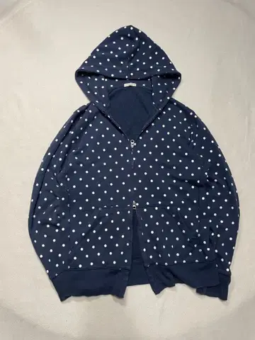 00s 도트 무늬 archive y2k 더블 지퍼 후드티