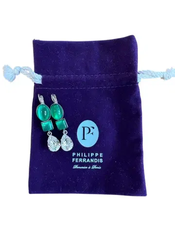PHILIPPE FERRANDIS 그린 댕글 귀걸이