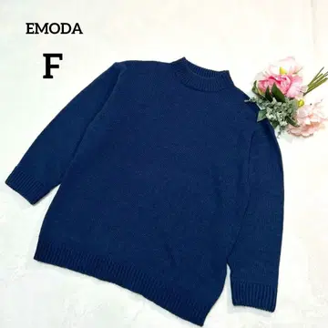 에모다 니트 스웨터 F 네이비 긴팔 모크넥 울 혼방 가을/겨울 011