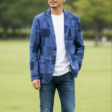 TOMMY HILFIGER 패치워크 테일러드 자켓 XL 사이즈