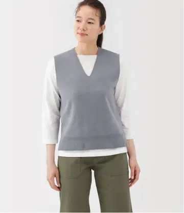 무인양품 여성 워셔블 밀라노 리브 니트 베스트