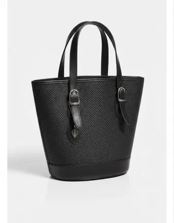 메쉬 디자인 블랙 토트백