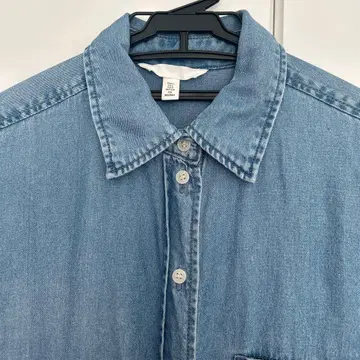 [ H&M ] 2025 봄 구매 S size 데님 버튼 업 셔츠