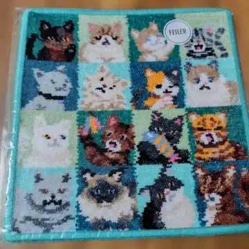 FEILER 고양이 디자인 타월 손수건 약 25cm