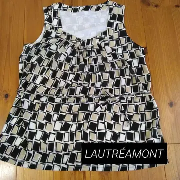 새상품 로트레아몽 기하학 패턴 슬리브리스 사이즈 38