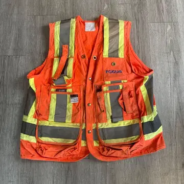 리플렉터 워크 베스트 기믹 구제 의류 빈티지