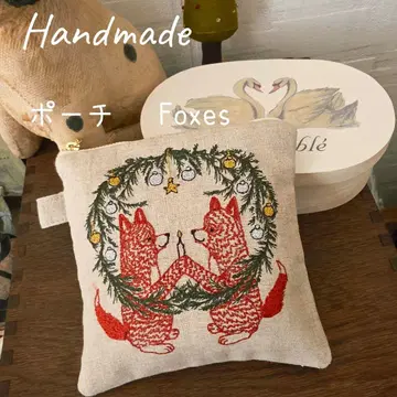 핸드메이드 CORAL&TUSK Christmas 린넨 파우치