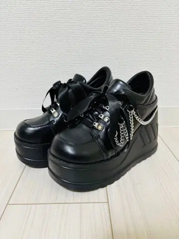 새상품급 여성용 통굽 스니커즈 펑크 록 y2k 23.5cm