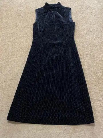 BALLSEY 블랙 물방울 패턴 벨벳 원피스