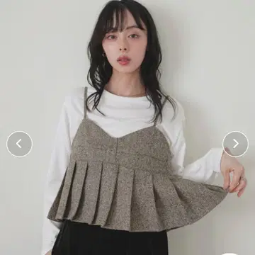 LIAN / 트위드 플리츠 뷔스티에