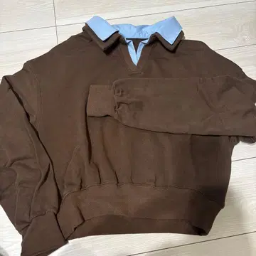 셔츠 레이어드 크롭 기장 오버사이즈 맨투맨 상의 callautia