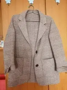 체크 무늬 테일러드 자켓