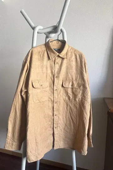 페이크 스웨이드 셔츠 베이지 XL