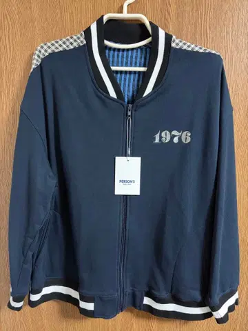 퍼슨즈 체크 믹스 쭈리 블루종 M 사이즈 네이비 PA250306