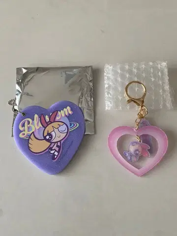 파워퍼프걸스 Blossom 하트형 아크릴 키링 새상품 미사용