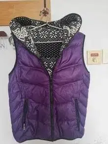 보라색 다운 베스트 퀼팅
