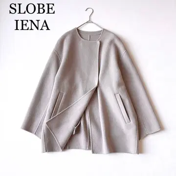 2908y 새상품급 슬로브 이에나 노카라 미들 기장 리버 코트 해밀턴