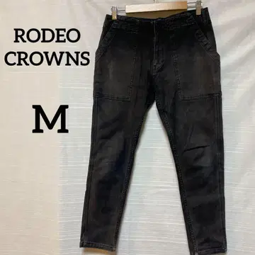 RODEO CROWNS 남성용 테이퍼드 데님 블랙 M