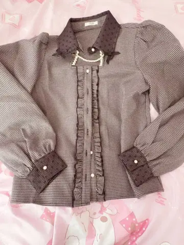 Pal elfy 파르엘피 하운드투스 체크 블라우스