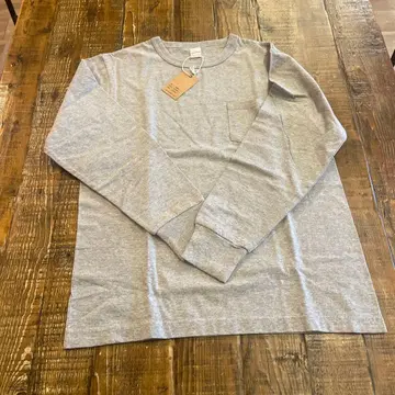 헬스니트 크루넥 긴팔 포켓 T셔츠 롱 슬리브 그레이