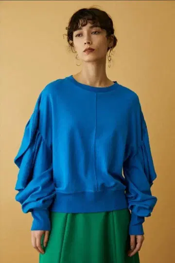 베린 도트 사이 코튼 상의 blue 프리 사이즈