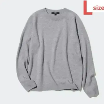 새상품급 UNIQLO 유니클로 캐시미어 100% 니트 크루넥 L 그레이