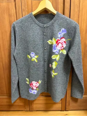 캐시미어 가디건 그레이