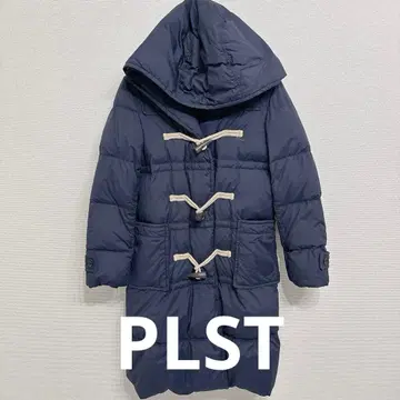 플라스테 PLST 더플 다운 코트 네이비 후드 부착 M